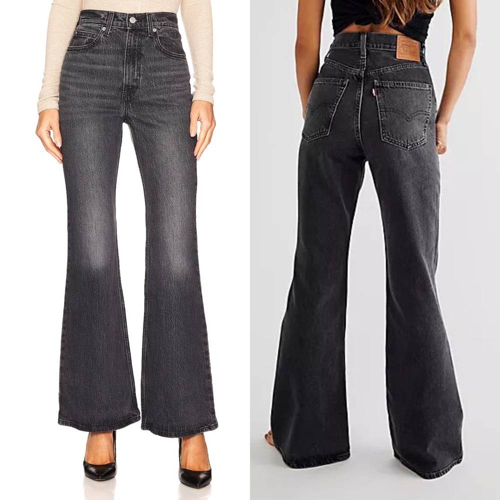 Free People Black Flare & Wide Leg Jeans - Picture 2 of 7